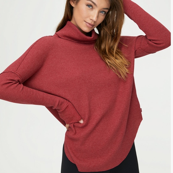 Aritzia Sweaters - Aritzia TNA Thermal Cowlneck in Red Womens Large